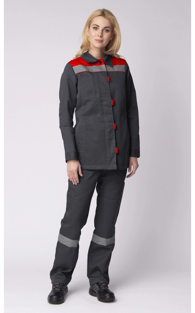Костюм "ВЕСНА-1", куртка и брюки, тёмно-серый, 65% п/э, 35% х/б, 210 г/м2