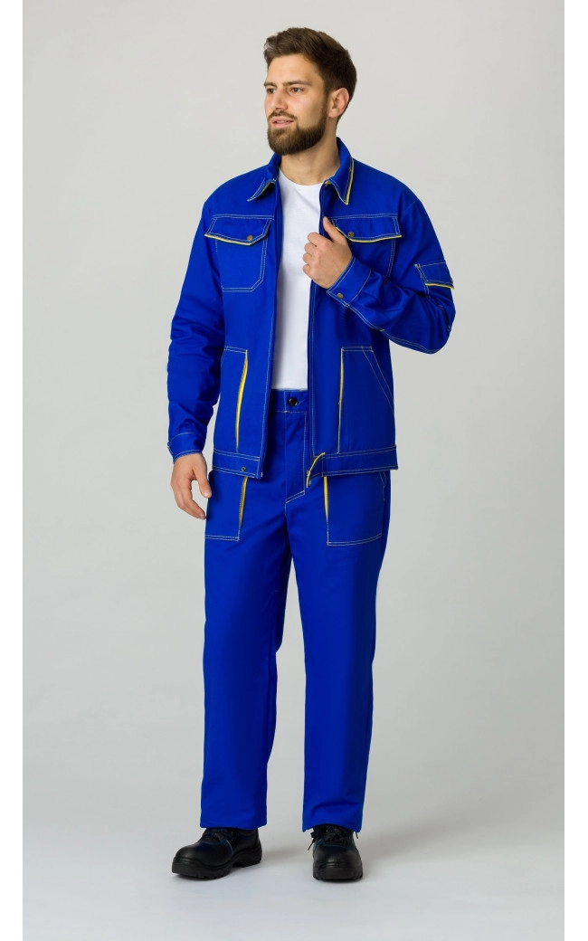 Костюм "ЛИДЕР", куртка и брюки, васильковый, 100% х/б, 250 г/м2